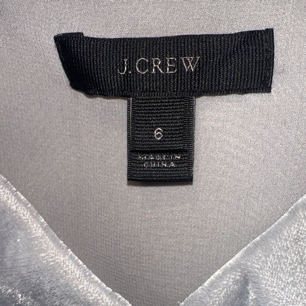 J. Crew Soft Gray Ruffle Blouse - Picture 2 of 4